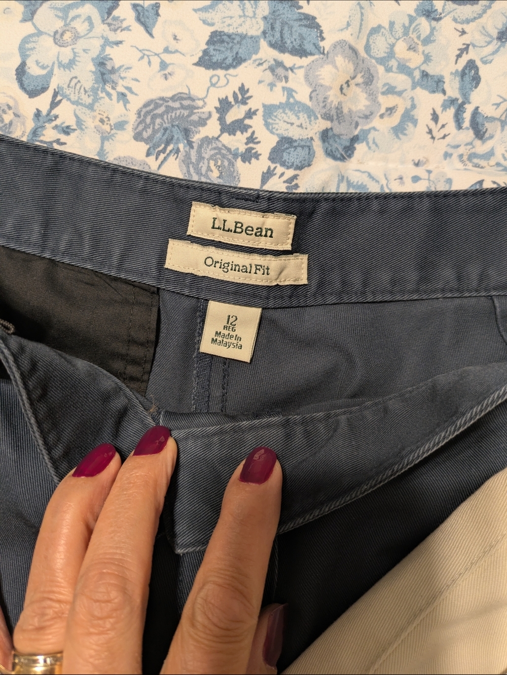 L.L. Bean Women's Bermuda Shorts - Navy and Khaki - Picture 3 of 11
